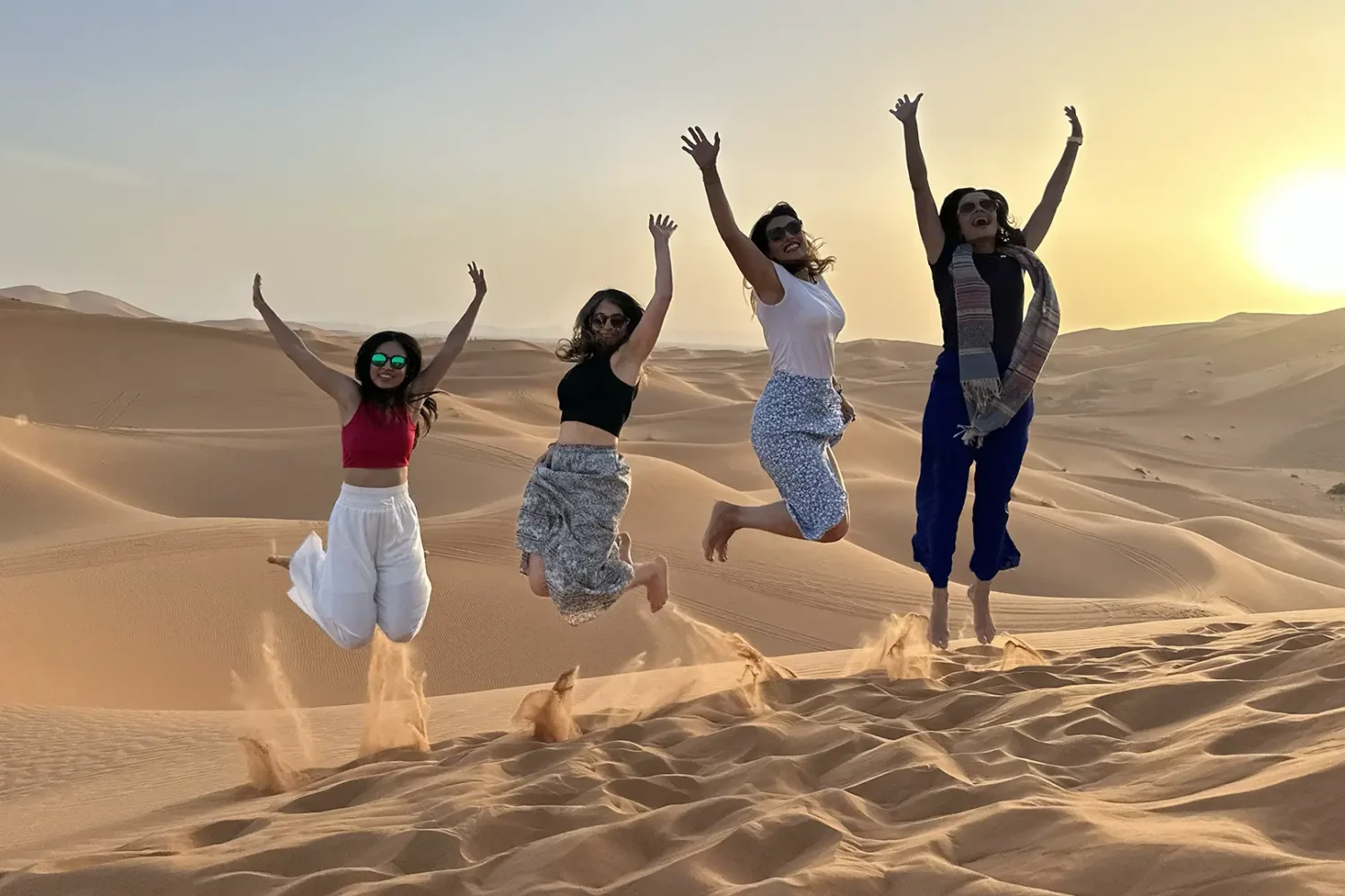 A vibrant scene in sahara desert experienced by travelers on one of our Morocco small group tours.